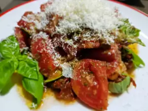 Gepelde tomaten salade met pesto van zonnebloempitten