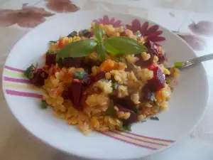 Ensalada de lentejas rojas