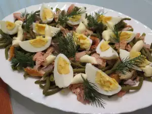 Ensalada de salmón ahumado y judías verdes