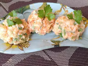 Boiled Carrots, Potatoes, Spring Onions and Parsley Salad