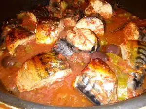 Oven-Baked Mackerel with Tomato Sauce and Olives