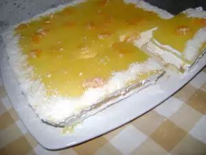 Torta od pavlake sa žele bombonama i mandarinama