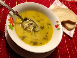 Суп из шпината с куриным мясом