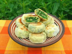 Spinach Patties with Spring onions and Spearmint