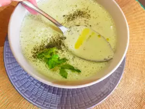 Sopa fría saludable con kéfir y cebolla