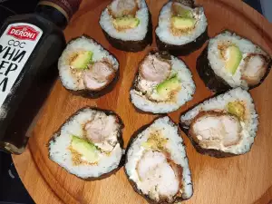 Crispy Chicken Sushi with Avocado