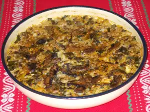 Oven-Baked Pork Liver with Rice and Mushrooms