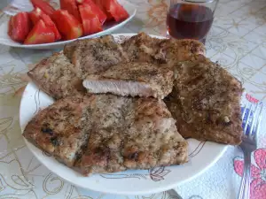 Pork Fillet with Butter in a Grill Pan