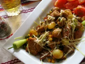 Pork with Vegetables in a Pan