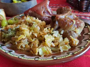 Pork Dish with Sauerkraut and Rice