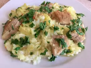 Pork with White Rice and Onions