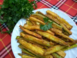 Calabacines fritos con pan rallado y huevos