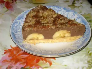 Tarta de chocolate con plátanos sin hornear