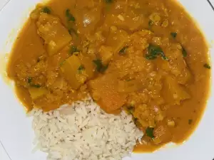 Curry vegano de lentejas y calabaza