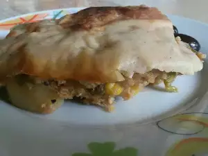 Moussaka vegana con leche de soja