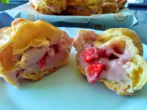 Strawberry Eclairs with White Chocolate Couverture