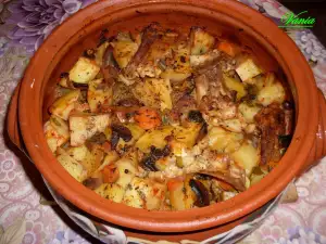 Rabbit with Veggies in a Clay Pot