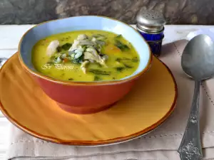 Sopa de conejo con espinacas