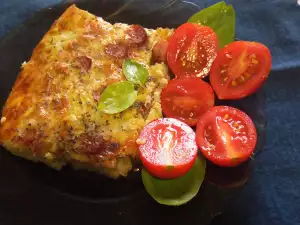 Calabacines con queso y fiambre al horno