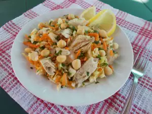 Cabbage Salad with Mackerel and Hazelnuts