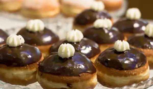 Donuts with chocolate couverture