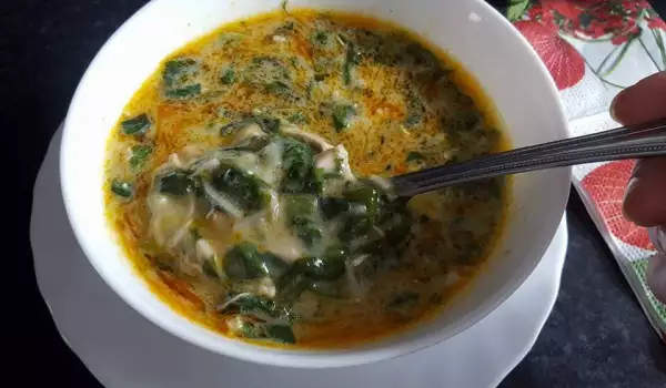 Sopa de espinacas rica en proteínas