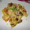 Scrambled Eggs with Sausage, Mushrooms and Parmesan