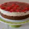 Strawberriy Cheesecake with Cocoa Biscuits