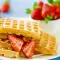 Golden Waffles with Fruits and Ice Cream