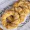 Pretzel Wreaths with White Cheese and Sesame Seeds