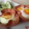 Salami Baskets with Eggs in the Oven