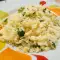 Rice with Egg, Rice Noodles and Parsley