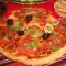 Vegan Pizza with Tomatoes, Olives and Basil