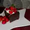 Chocolate Cubes with Cream and Fruits