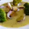 Lauchsuppe mit Muscheln und Brokkoli