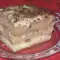 Cake with Homemade Cream and Walnuts