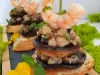 Bruschetta with Stuffed Mushrooms and Shrimp