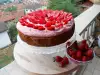 Cherry Cake with Strawberry Cream