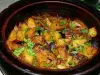 Meat with Potatoes and Vegetables in a Clay Pot