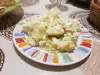 Aardappelsalade met blauwe kaasdressing