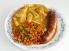 Baked Sausages with Potatoes and Cream