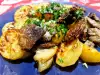 Oven-Baked Potatoes and Parasol Mushrooms