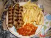 Kebabs with Potatoes and Beans with Chutney