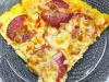 Keto Pizza with Bacon and Yellow Cheese