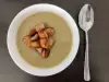 Quick Cream of Pea Soup with Croutons