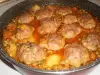 Meatballs with Peas and Potatoes in the Oven