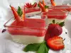 Dairy Pudding with Strawberries, Mint and Whiskey