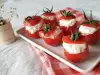 Entrante de tomates rellenos con queso