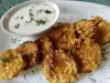 Cornflakes Breaded Zucchini with Yogurt Sauce