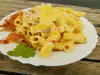 Pasta con prosciutto y setas ostra